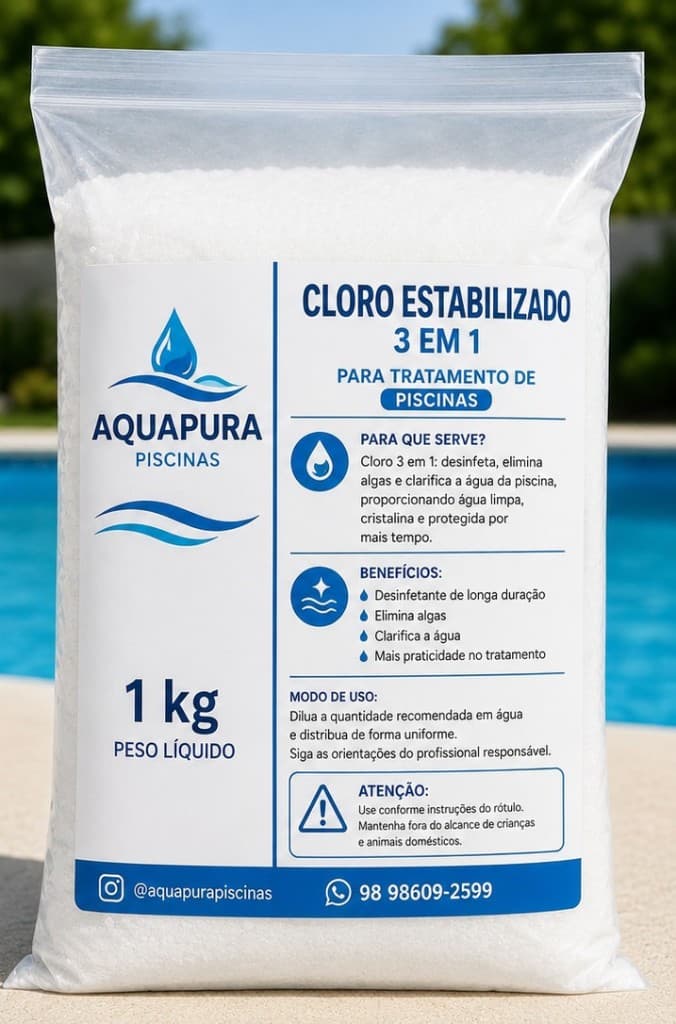 Aquapura Cloro Estabilizado 3 em 1